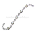 Belle bijoux Bracelet en argent sterling 925 en pierres précieuses Rainbow Moonstone